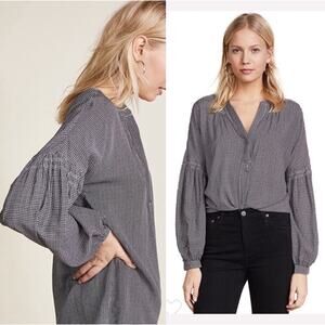 NWT Joie Azabeth Bishop Sleeve Star Print Top Black Size M Medium Quiet Luxury